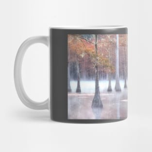 Cypress swamp in Foggy morning Mug